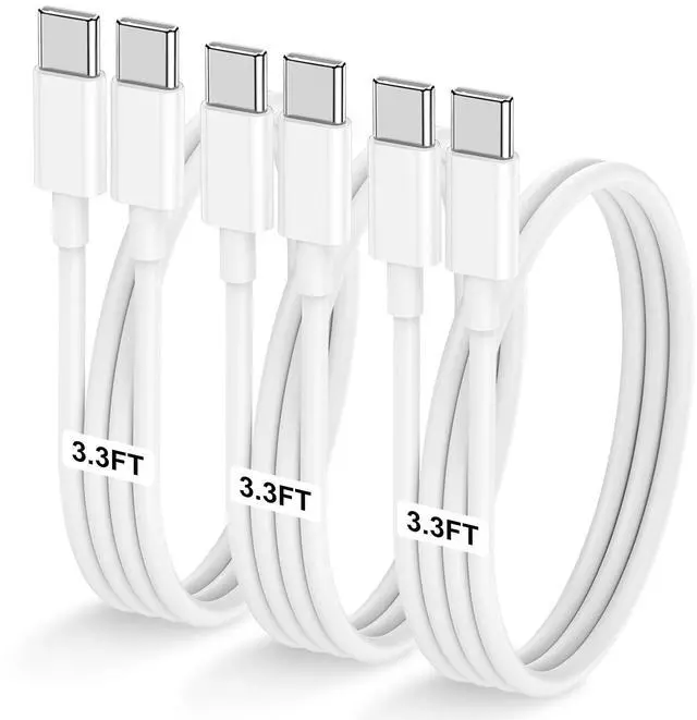 Main image of 3-Pack 3.3FT 60W USB C to USB C Cable, Type C to Type C Cable,Fast Charging Cable for iPhone Air 17 16e 16 15 Pro Plus Pro Maxfor Galaxy S25/S24, for iPad Pro/Air/mini, for MacBook Pro/Air and More