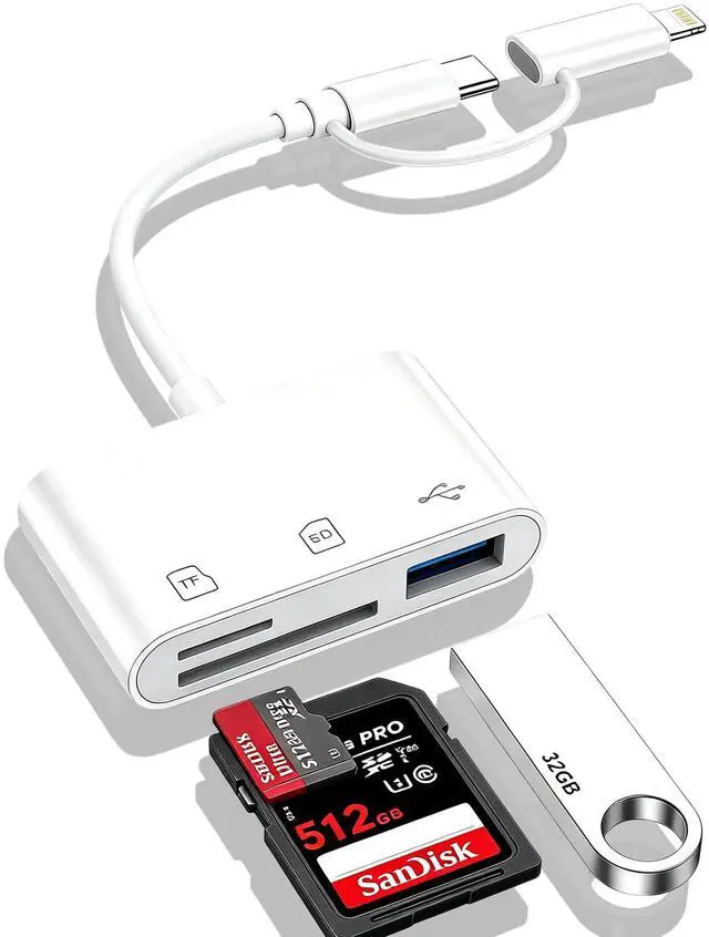 Main image of USB C SD Card Reader for iPhone 17e 17 Pro Max 16e 16 15, Camera Adapter
