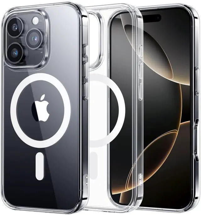Main image of for iPhone 16 Pro Case,Compatible with MagSafe,Shockproof Military-Grade Protection Cover, Slim Anti-Yellowing and Anti-Scratch Megnetic Phone Case for iPhone 16 Pro (6.3 inch), Clear