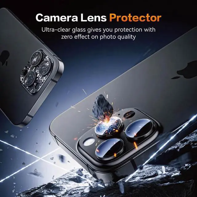Alt view image 6 of 7 - 3 Pack Screen Protector for iPhone 16, Tempered Glass with 2 Pack Camera Lens Protector & Phone Case, Easy Install Frame, 9H Hardness, Bubble Free, HD Clear, Full Coverage