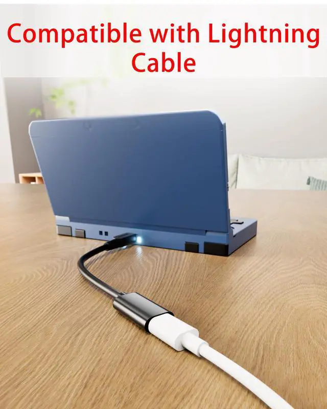 Alt view image 2 of 6 - 3DS/2DS/DSi Charging Adapter Compatible with Lightning Cable 10cm Short Cable Power Only