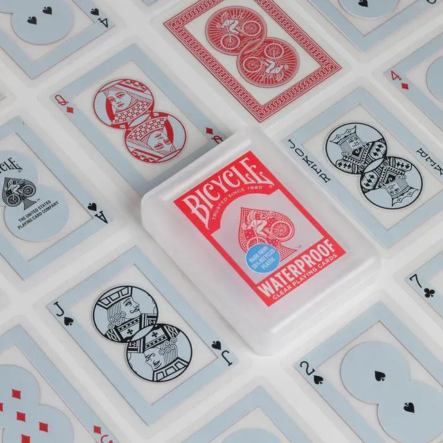 Alt view image 2 of 7 - Waterproof Playing Cards Red Plastic Deck Pool Beach