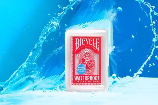 Alt view image 3 of 7 - Waterproof Playing Cards Red Plastic Deck Pool Beach