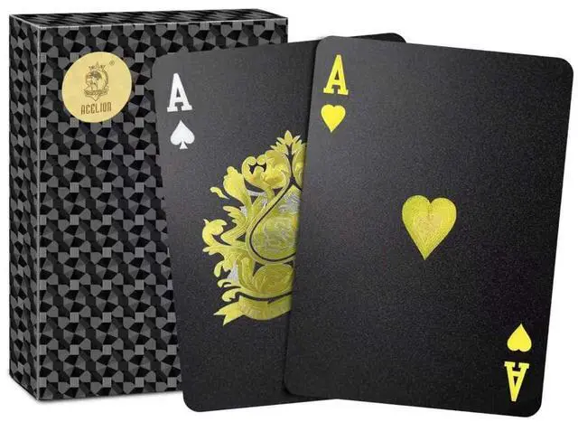 Main image of Waterproof Playing Cards, Plastic Playing Cards, Deck of Cards, Gift Poker (Black Diamond Cards)