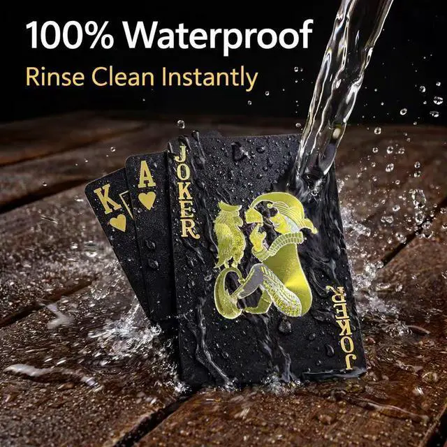 Alt view image 3 of 7 - Waterproof Playing Cards, Plastic Playing Cards, Deck of Cards, Gift Poker (Black Diamond Cards)