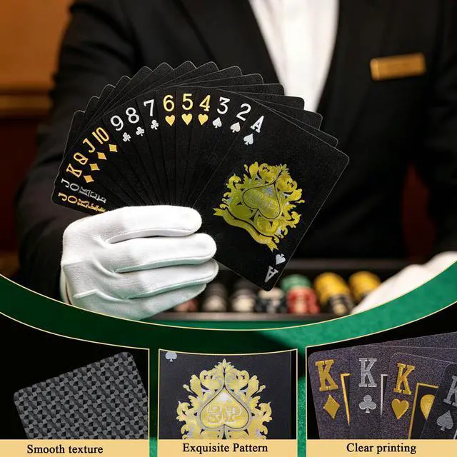 Alt view image 4 of 7 - Waterproof Playing Cards, Plastic Playing Cards, Deck of Cards, Gift Poker (Black Diamond Cards)