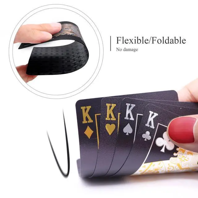 Alt view image 6 of 7 - Waterproof Playing Cards, Plastic Playing Cards, Deck of Cards, Gift Poker (Black Diamond Cards)