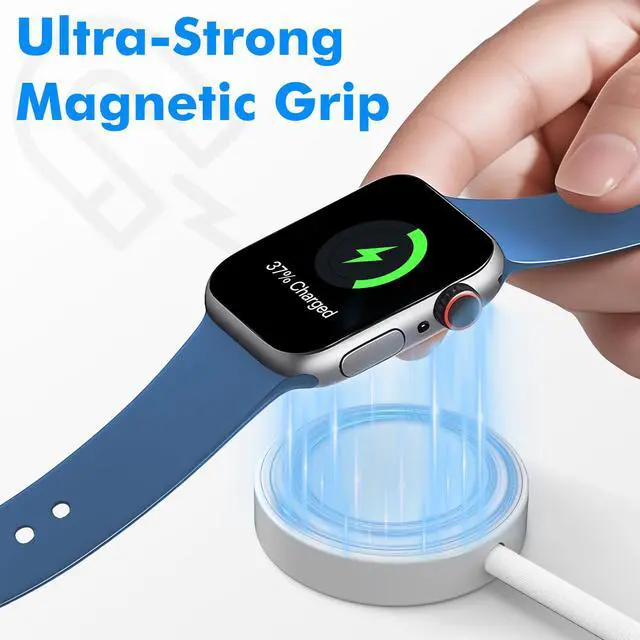 Alt view image 4 of 7 - Magnetic Fast Charger for Apple Watch, Smart iWatch Charger, Compatible Apple Watch Chargers for Ultra 2/Ultra/Series 10/9/8/7/6/SE, USB C, Durable & Safe, 2-3 Hour Full Charge, Smart IC, 3FT, White