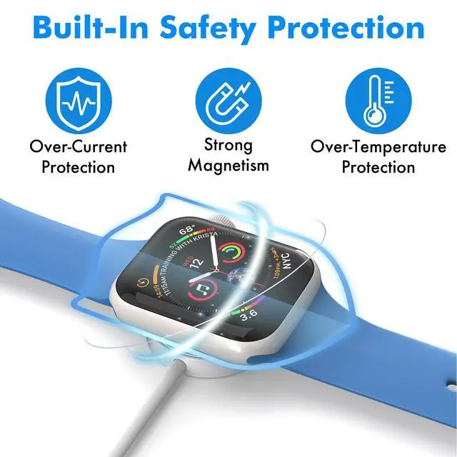 Alt view image 6 of 7 - Magnetic Fast Charger for Apple Watch, Smart iWatch Charger, Compatible Apple Watch Chargers for Ultra 2/Ultra/Series 10/9/8/7/6/SE, USB C, Durable & Safe, 2-3 Hour Full Charge, Smart IC, 3FT, White