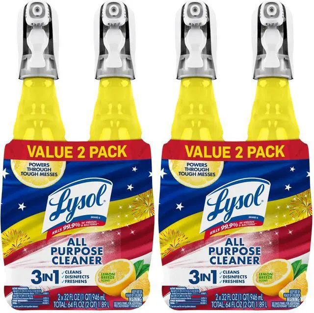 Main image of All Purpose Cleaner Spray, Multi-Purpose Disinfecting Spray, Kitchen & Bathroom Cleaner, Lemon Breeze Scent, 32 Fl Oz (Pack of 4)