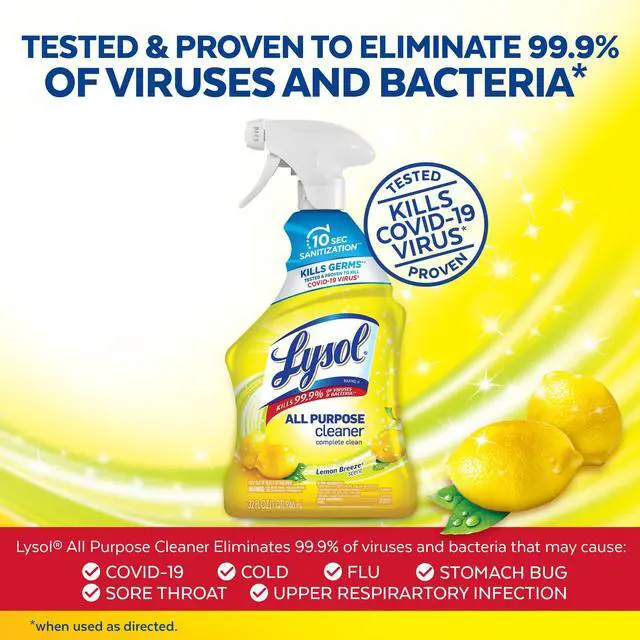Alt view image 2 of 5 - All Purpose Cleaner Spray, Multi-Purpose Disinfecting Spray, Kitchen & Bathroom Cleaner, Lemon Breeze Scent, 32 Fl Oz (Pack of 4)