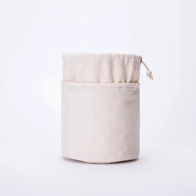 Alt view image 7 of 7 - Tall Purse Organizer Insert Womens Canvas Round Handbag Organizer Storage Handbag Purse Organizer Round Cosmetic Pouch Bag Bucket Makeup Bag (Beige, L)