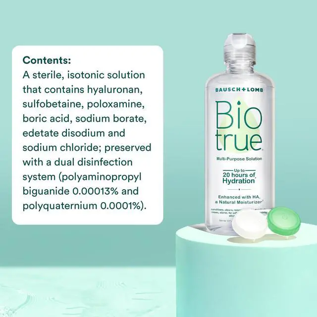Alt view image 6 of 7 - Contact Solution, Multi-Purpose Solution with Lens Case, Cleans, Conditions, Hydrates, Disinfects, Removes Protein, Dirt & Debris, Contact Lens Cleaner & Storage, 10 Fl Oz (Pack of 2)