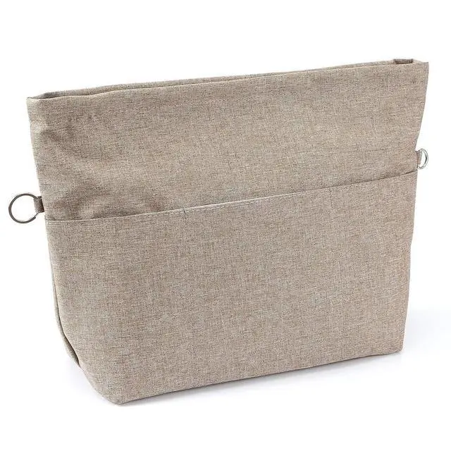 Alt view image 3 of 6 - Purse Bag Organizer Insert with 13 Pockets, Handbag and Tote Bag Inside Shaper with Zipper (Khaki, Small)