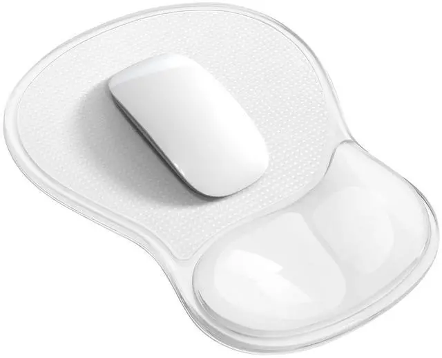 Main image of Mouse Pad with Wrist Rest,Ergonomic Mouse Pad with Comfortable Gel Wrist Rest Support and Non-Slip PU Base for Easy Typing Pain Relief, Durable and Washable (Transparent White)