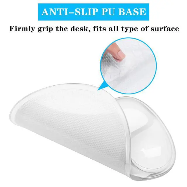 Alt view image 5 of 7 - Mouse Pad with Wrist Rest,Ergonomic Mouse Pad with Comfortable Gel Wrist Rest Support and Non-Slip PU Base for Easy Typing Pain Relief, Durable and Washable (Transparent White)