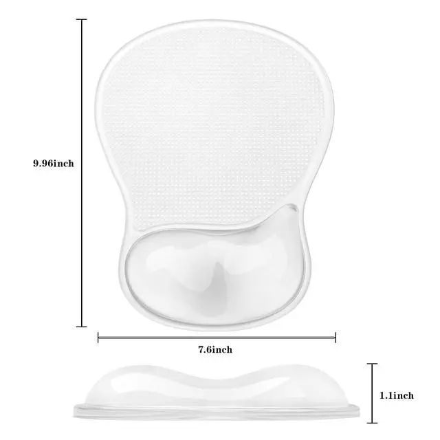 Alt view image 6 of 7 - Mouse Pad with Wrist Rest,Ergonomic Mouse Pad with Comfortable Gel Wrist Rest Support and Non-Slip PU Base for Easy Typing Pain Relief, Durable and Washable (Transparent White)