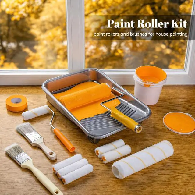 Alt view image 4 of 7 - Paint Roller Kit with Extension Pole 20 Pieces Painting Kit