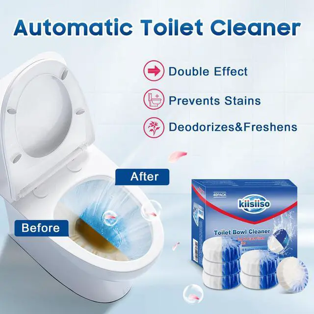 Alt view image 3 of 7 - Toilet Bowl Cleaners 40 PACK, Long-Lasting Toilet Bowl Cleaner Tablets with Sustained-Release Technology Against Tough Stains,Automatic Toilet Cleaner for Deodorizing & Descaling