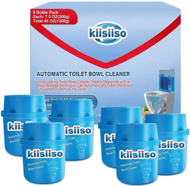 Main image of Toilet Bowl Cleaners 6 Bottles, Automatic Long-Lasting Toilet Bowl Cleaner Tablets in Bottle, for About 6 Months' Supply, Blue