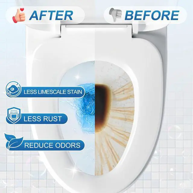 Alt view image 2 of 6 - Toilet Bowl Cleaners 6 Bottles, Automatic Long-Lasting Toilet Bowl Cleaner Tablets in Bottle, for About 6 Months' Supply, Blue