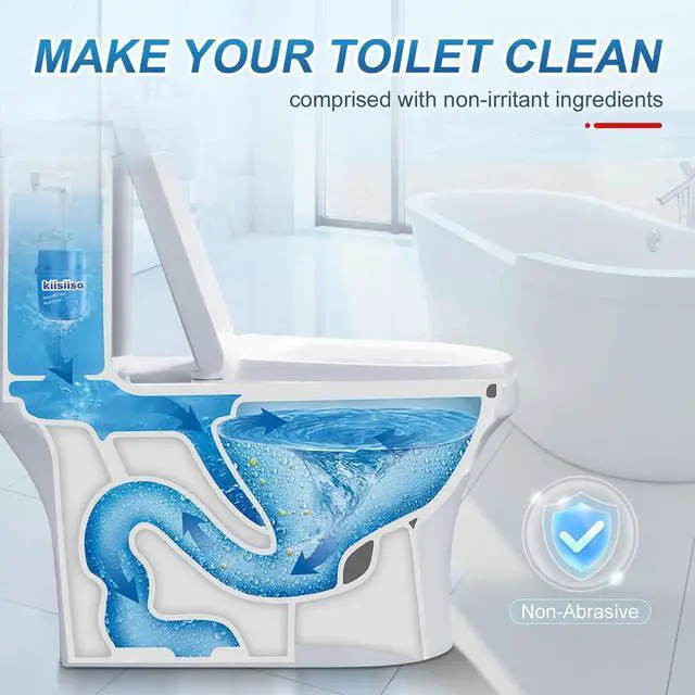 Alt view image 3 of 6 - Toilet Bowl Cleaners 6 Bottles, Automatic Long-Lasting Toilet Bowl Cleaner Tablets in Bottle, for About 6 Months' Supply, Blue