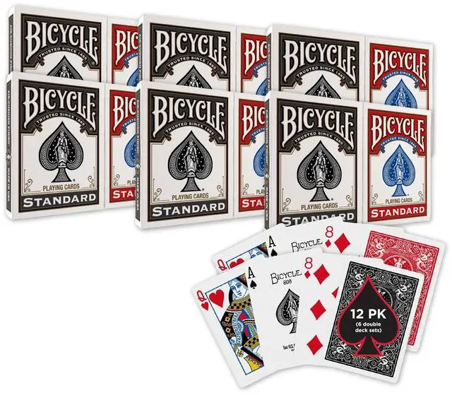 Main image of 12pk Red & Black Rider Back Playing Cards, Standard Index, Decks of Cards, Premium Poker Cards for Blackjack, Casino Games & Family Game Night, 2 Count (Pack of 1)