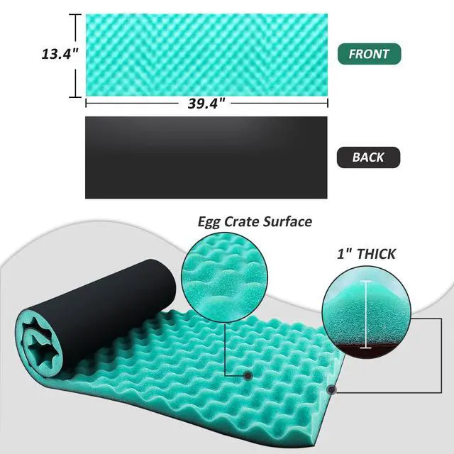 Alt view image 2 of 6 - Double Noise Blocker Sound Proof Foam, 39.4 X 13.4 X 1 inch Egg Crate Foam Rubber Sound Deadening Material, Sound Dampening Acoustic Panels for HVAC, Pipe, Machine, Window, Wall, Door