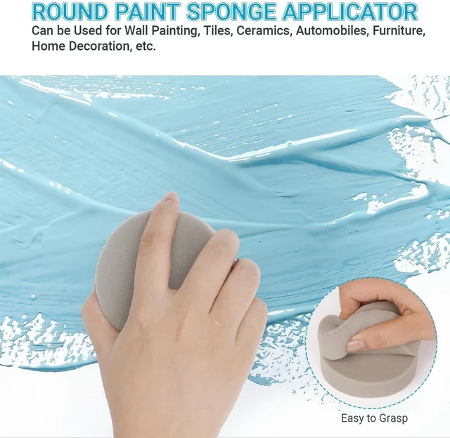 Alt view image 4 of 6 - 5-Piece Professional Paint Trim Tool Kit for All-in-ONE Paint- 1.6" Paint Brush for Trim, 2 Small Foam Paint Roller & 2 Round Sponges