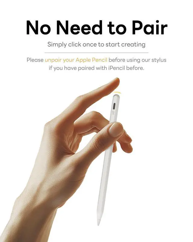 Alt view image 4 of 7 - Pencil 2 for iPad 2026-2018, Magnetic Stylus with 0.1mm Precise 2X Durable Tips, for iPad A16/11-6th Gen, iPad Pro 12.9/11/13" M4, iPad Air 3-5/M2/M3/M4, iPad mini 5/6, White