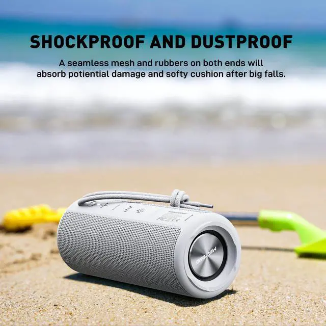 Alt view image 4 of 7 - Boombox Portable Bluetooth Speaker Wireless Outdoor Waterproof Speaker - Grey