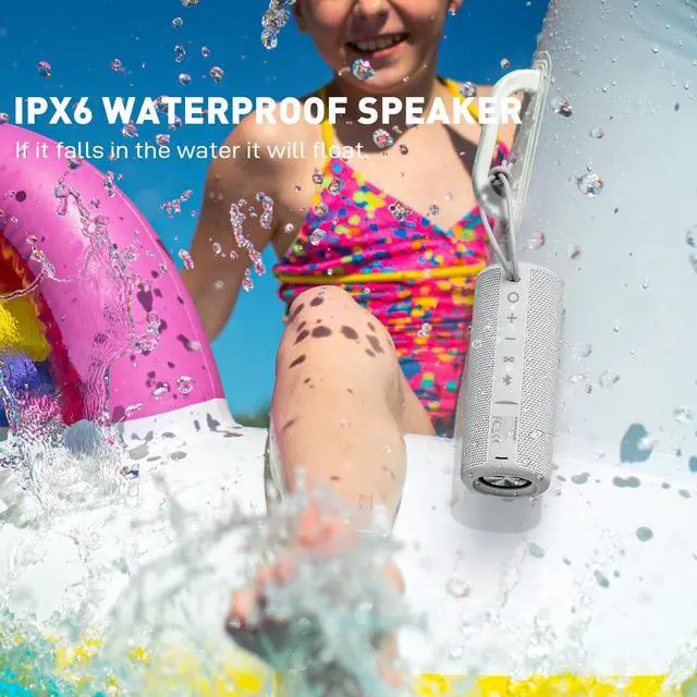 Alt view image 7 of 7 - Boombox Portable Bluetooth Speaker Wireless Outdoor Waterproof Speaker - Grey