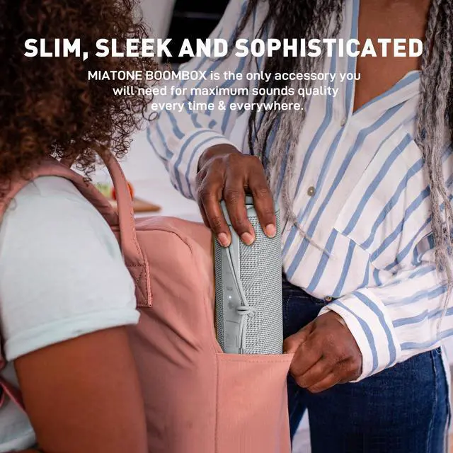 Alt view image 6 of 7 - Boombox Portable Bluetooth Speaker Wireless Outdoor Waterproof Speaker - Grey