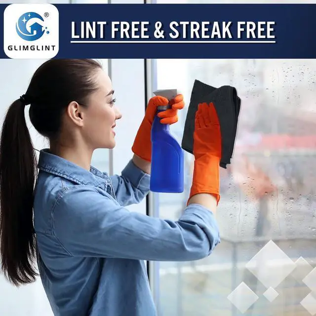 Alt view image 5 of 7 - Black Microfiber Cleaning Cloth,150PK Reusable Cleaning Rags,Highly Absorbent Shop Rags Bulk,All-Purpose Car Cleaning Towels for TV Screen, Kitchen, Bathroom, Restaurant, Garage, 14"X12"