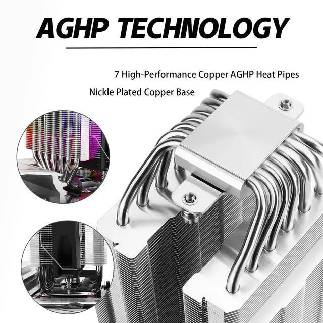 Alt view image 3 of 7 - Phantom Spirit 120 SE ARGB CPU Air Cooler,7 Heat Pipes CPU Cooler,Dual 120mm TL-C12B-S V2 PWM Fan,AGHP 4.0 Technology,S-FDB Bearing,for AMD AM4 AM5/Intel 1700/1150/1151/1200/1851