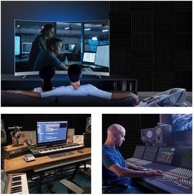 Alt view image 6 of 6 - 54 Pack Sound Proof Foam Panels |12"×12"×1" Quick-Recovery Soundproof Wall Panels | High Density Sound Dampening Panels for Home Studio |With Adhesive Stickers 270PCS