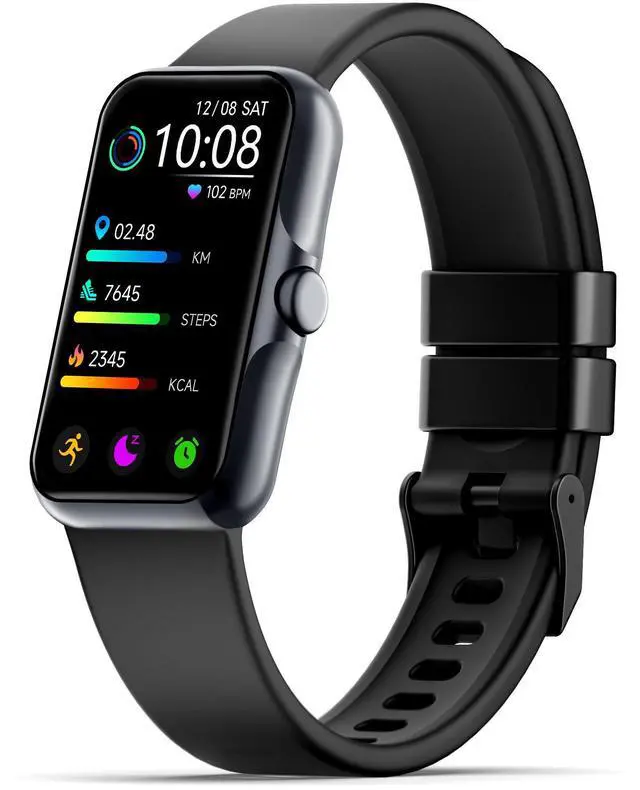 Main image of Fitness Tracker with 24/7 Continuous Heart Rate, Blood Oxygen Monitor, Smart Watch with Sleep Monitor, IP68 Waterproof Activity Tracker Step Counter for Women Men (Black)