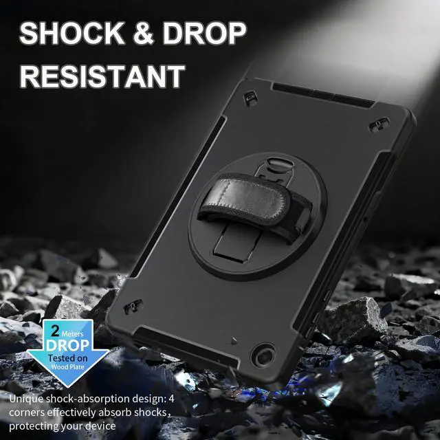 Alt view image 3 of 7 - Protective Case for Galaxy Tab A11 Plus 11-inch 2025 with Screen Protector, Shockproof Rugged Case for Samsung Tab A11+ with 360°Rotating Kickstand/Hand Strap/Shoulder Belt
