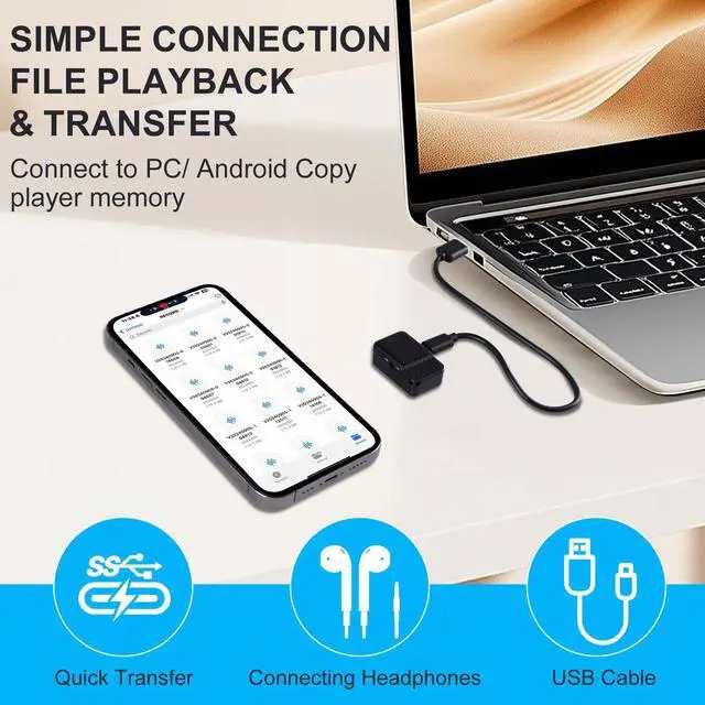 Alt view image 5 of 6 - Mini Voice Recorder,64GB Magnetic Voice Activated Recorder with AI Noise Cancellation,72H Battery Life, USB-C Portable Recording Device for Car,Lectures,Meetings,Interviews (2025 Upgrade)