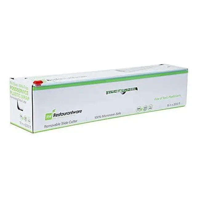 Alt view image 7 of 7 - RW Base 18 Inch x 2000 Feet Cling Wrap 1 Roll Microwavable Cling Film - With Removable Slide-Cutter Clear Plastic Food Wrapping Film Securely Seal And Keep Food Fresh