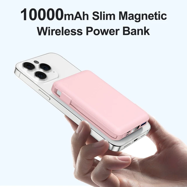 Alt view image 3 of 7 - for Magsafe Power Bank, 10000mAh Magnetic Power Bank with USB-C Cable and PD 20W USB C Fast Charging LED Display, Wireless Portable Charger for iPhone 17/16/15/14/13/12/Pro/Pro Max