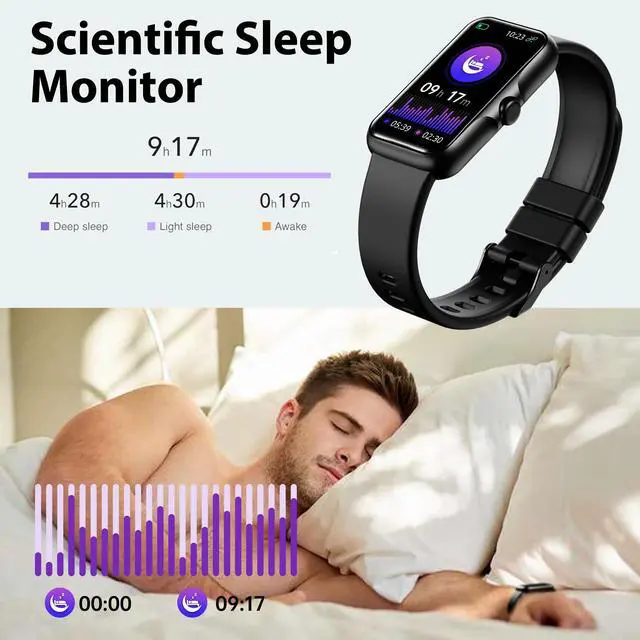 Alt view image 4 of 6 - Fitness Tracker with 24/7 Continuous Heart Rate, Blood Oxy-gen Monitor, Smart Watch with Sleep Monitor, IP68 Waterproof Activity Tracker Step Counter for Women Men