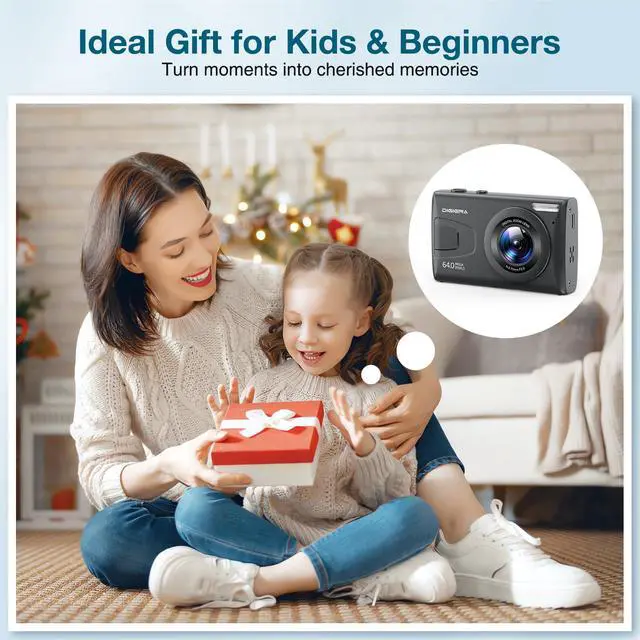 Alt view image 7 of 7 - 4K Digital Camera, 64MP Autofocus Video 18X Zoom 2.4" LCD Screen Vlogging Camera for YouTube, 32GB SD Card USB 2.0 Recharging Li Battery Anti-Shake Compact Camera for Party Beginners, Black
