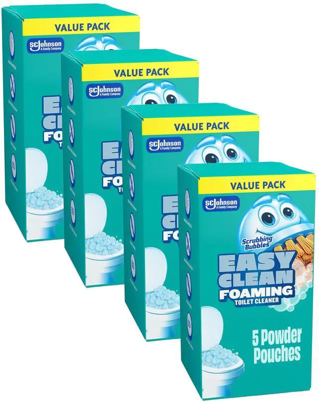 Main image of Easy Clean Foaming Toilet Bowl Cleaner, Bathroom Limescale Remover that Fights Odors, Easy Drop-In Powder Pouches, 100g (4 Count, 20 Total Pouches)