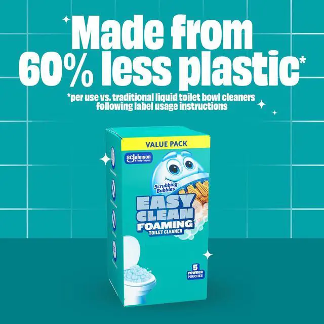 Alt view image 6 of 7 - Easy Clean Foaming Toilet Bowl Cleaner, Bathroom Limescale Remover that Fights Odors, Easy Drop-In Powder Pouches, 100g (4 Count, 20 Total Pouches)
