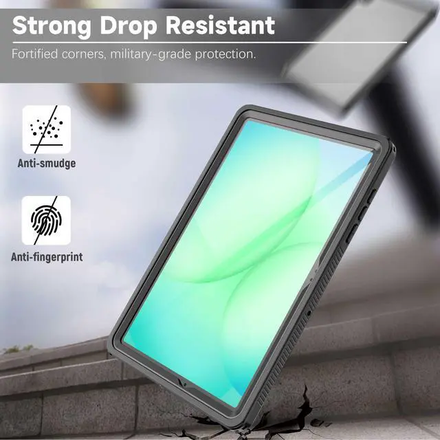 Alt view image 3 of 7 - Waterproof Case for Samsung Galaxy Tab A11 Plus 11 Inch 5G 2025 Case,Built-in Screen Protector/Kickstand/Hand Rope/Full-Body Shockproof Protective Cover for Galaxy Tablet A11+ (Black)