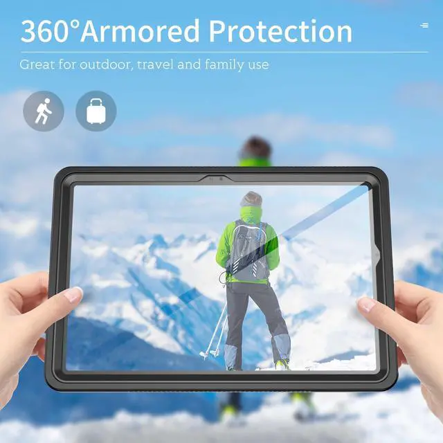 Alt view image 7 of 7 - Waterproof Case for Samsung Galaxy Tab A11 Plus 11 Inch 5G 2025 Case,Built-in Screen Protector/Kickstand/Hand Rope/Full-Body Shockproof Protective Cover for Galaxy Tablet A11+ (Black)