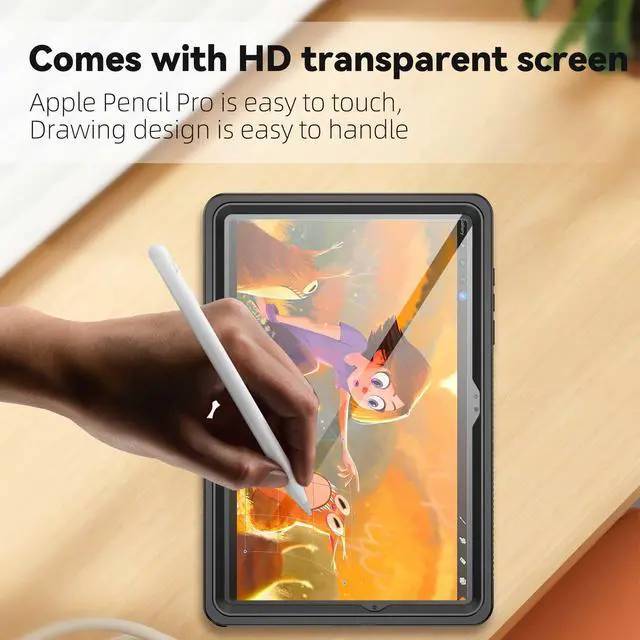 Alt view image 5 of 7 - Waterproof Case for Samsung Galaxy Tab A11 Plus 11 Inch 5G 2025 Case,Built-in Screen Protector/Kickstand/Hand Rope/Full-Body Shockproof Protective Cover for Galaxy Tablet A11+ (Black)