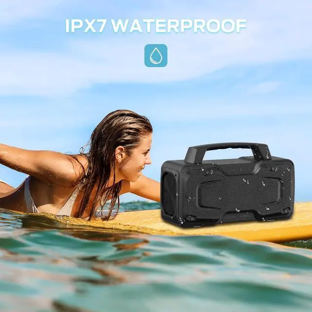 Alt view image 4 of 7 - Bluetooth Speaker, 80W Powerful Portable Wireless Speaker IPX7 Waterproof, Outdoor Loud Speakers with Handle 24H Playtime, Support Microphone AUX USB Suitable for Party, Pool, Karaoke