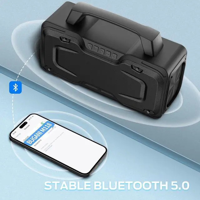 Alt view image 7 of 7 - Bluetooth Speaker, 80W Powerful Portable Wireless Speaker IPX7 Waterproof, Outdoor Loud Speakers with Handle 24H Playtime, Support Microphone AUX USB Suitable for Party, Pool, Karaoke